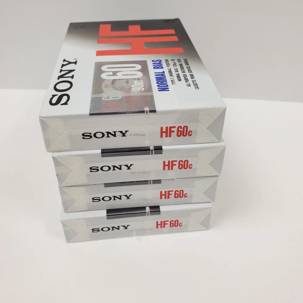 Sony HF60 Type I Normal Bias 90m Blank Cassette‎ Lot Pack Of 4 Tapes New Sealed